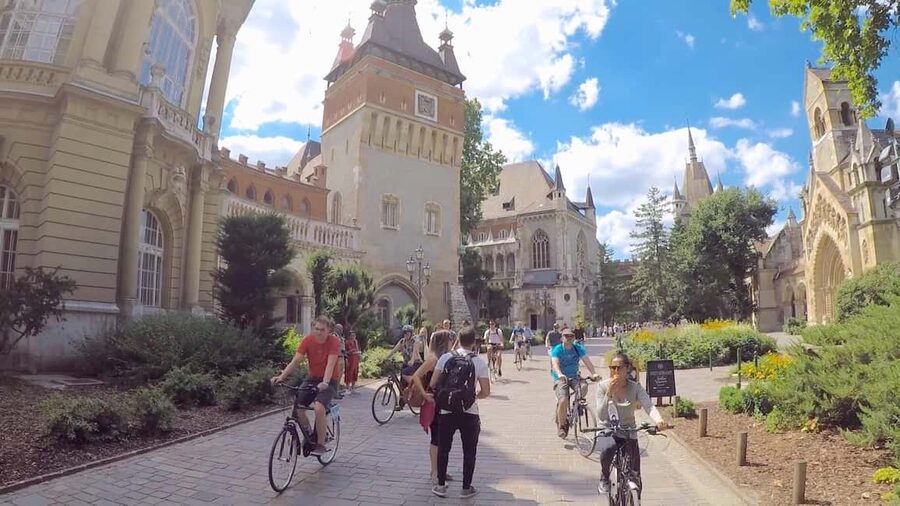Budapest Bike Tour with a Hungarian Goulash - Szabadság Square, Elizabeth Bridge, and the ride home