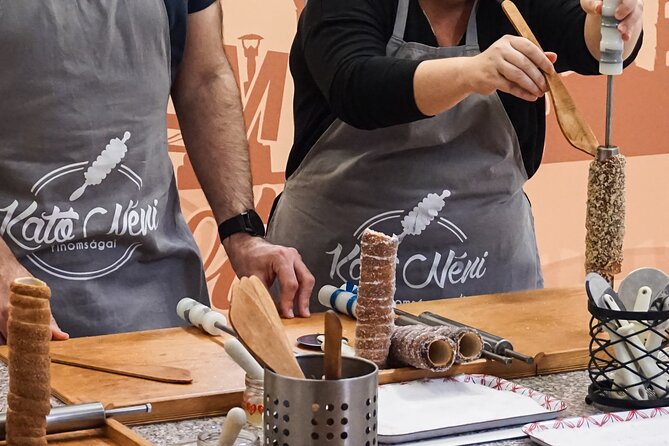 Chimney Cake Workshop Budapest Downtown - Kürtőskalács Class - Shaping three cakes, one after another