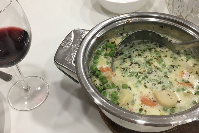 Easy Cooking Class Budapest - with Market Walk (local wine & pálinka included) - Cooking körözött, soup, paprikás, and nokedli