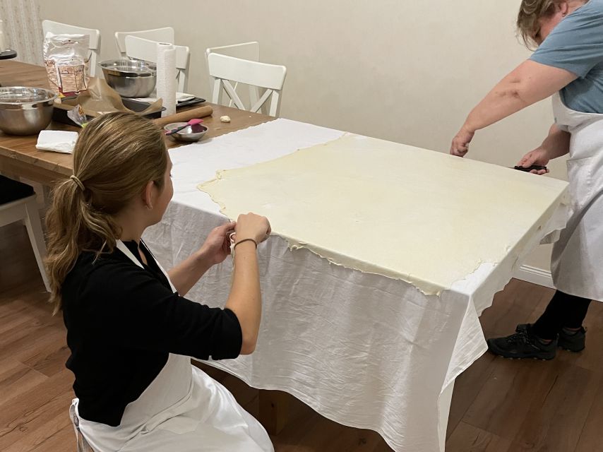 Stretched Strudel Making Class with 2 Different Fillings - What the $90 price really covers